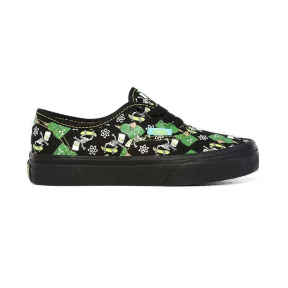 Vans Black and Green Camouflage Sneakers